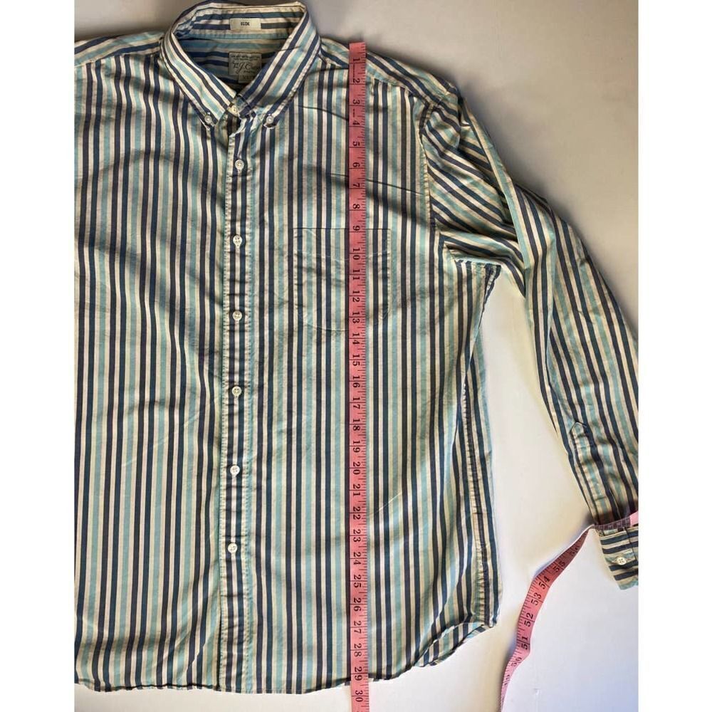 J. Crew Button Down Organic Cotton Shirt Stripes - Size XL - Picture 2 of 8